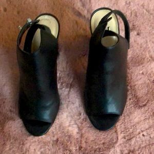 CALVIN KLEIN leather high healed sandals